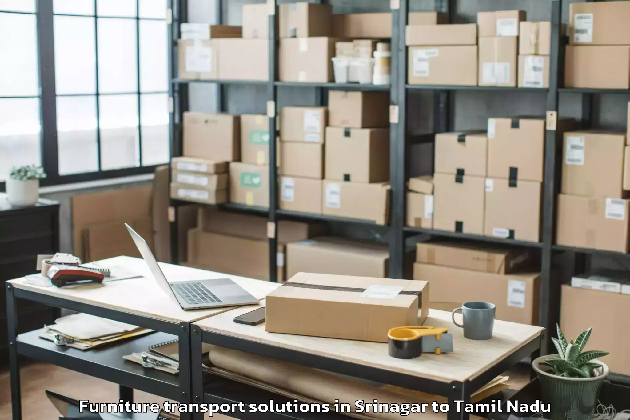 Expert Srinagar to Tirupur Furniture Transport Solutions